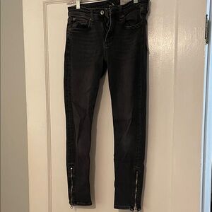 Rag & Bone Dark Wash Jeans with Zipper Detail